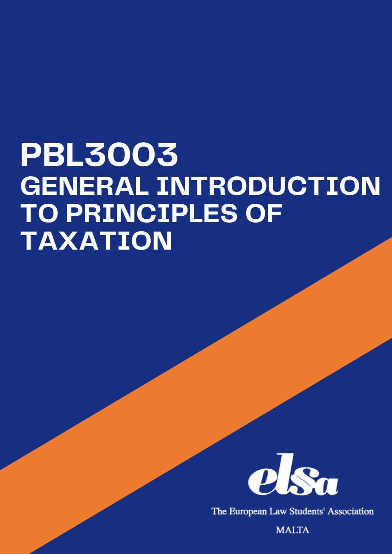 PBL3003 - General Intro to Principles of Taxation